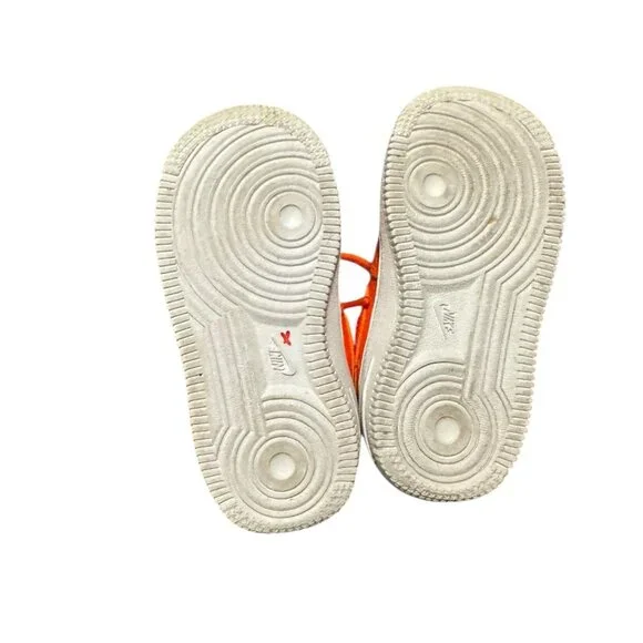 Nike Air Force 1 Neon Orange Sneakers Size 7C - Picture 2 of 10